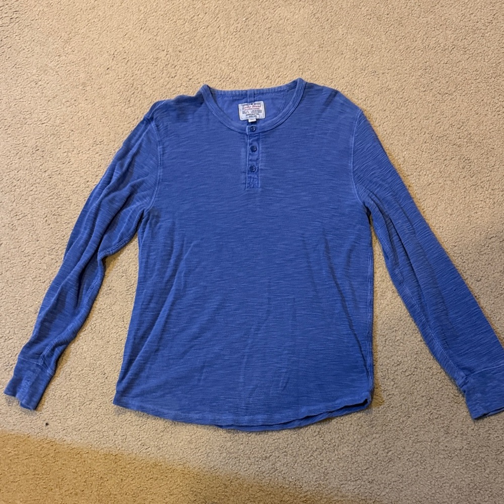 Lucky Brand Blue Long Sleeve Henley Shirt